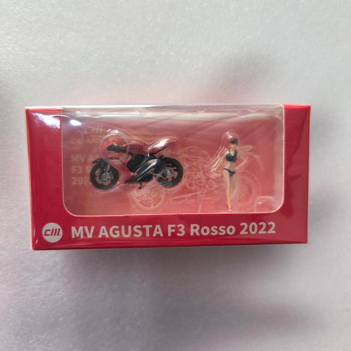 DIECAST CM MODEL 1/64 MV AGUSTA F3 ROSSO 2022 WITH FIGUR