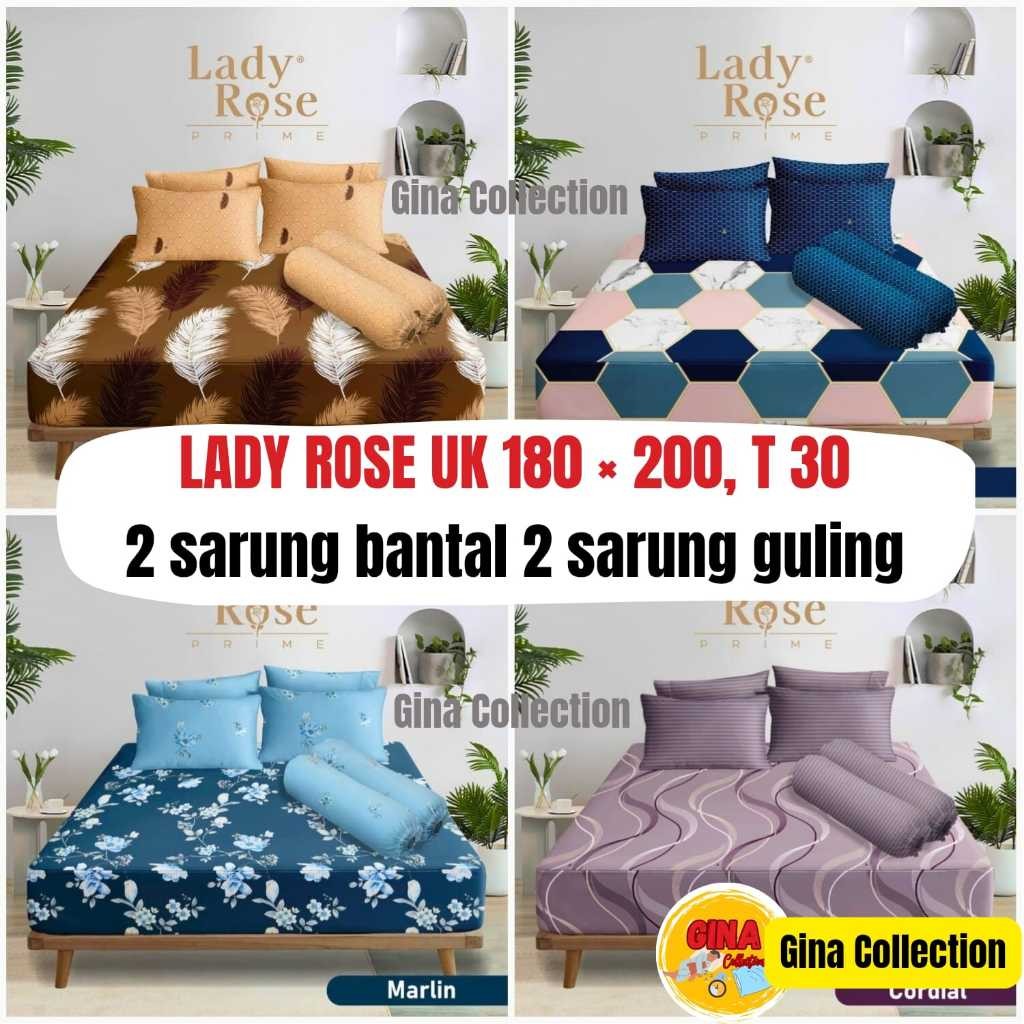 TERBARU Sprei Lady Rose Ladyrose King Ukuran 180x200 Cm 3D 3in1 Disperse Kualitas Premium2
