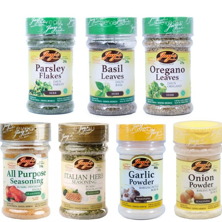 

[HALAL] JAY'S Aneka Bumbu Dapur Jays Oregano / Thyme / Basil / Bay / Parsley Jay Daun Kering - ARM