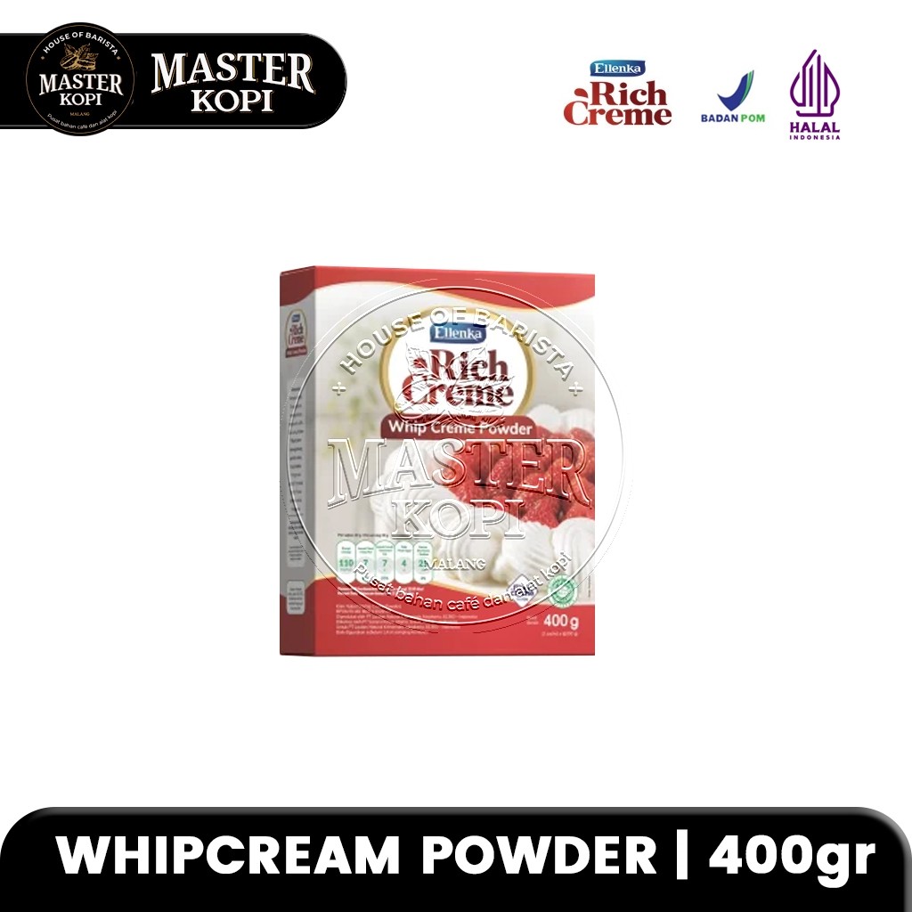 

Whip Cream Bubuk Rich Creme / Whipping Cream Powder - 400gr