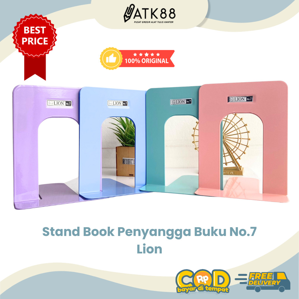 

[ATK88] Stand Book Pembatas Buku Lion No. 7 / Book Stand set isi 2 Pcs