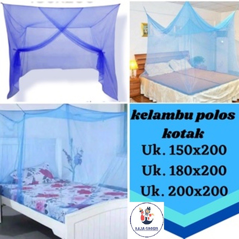 Kelambu Kotak Gantung Polos Jumbo / Kelambu Tidur Kotak / Kelambu Nyamuk Kotak