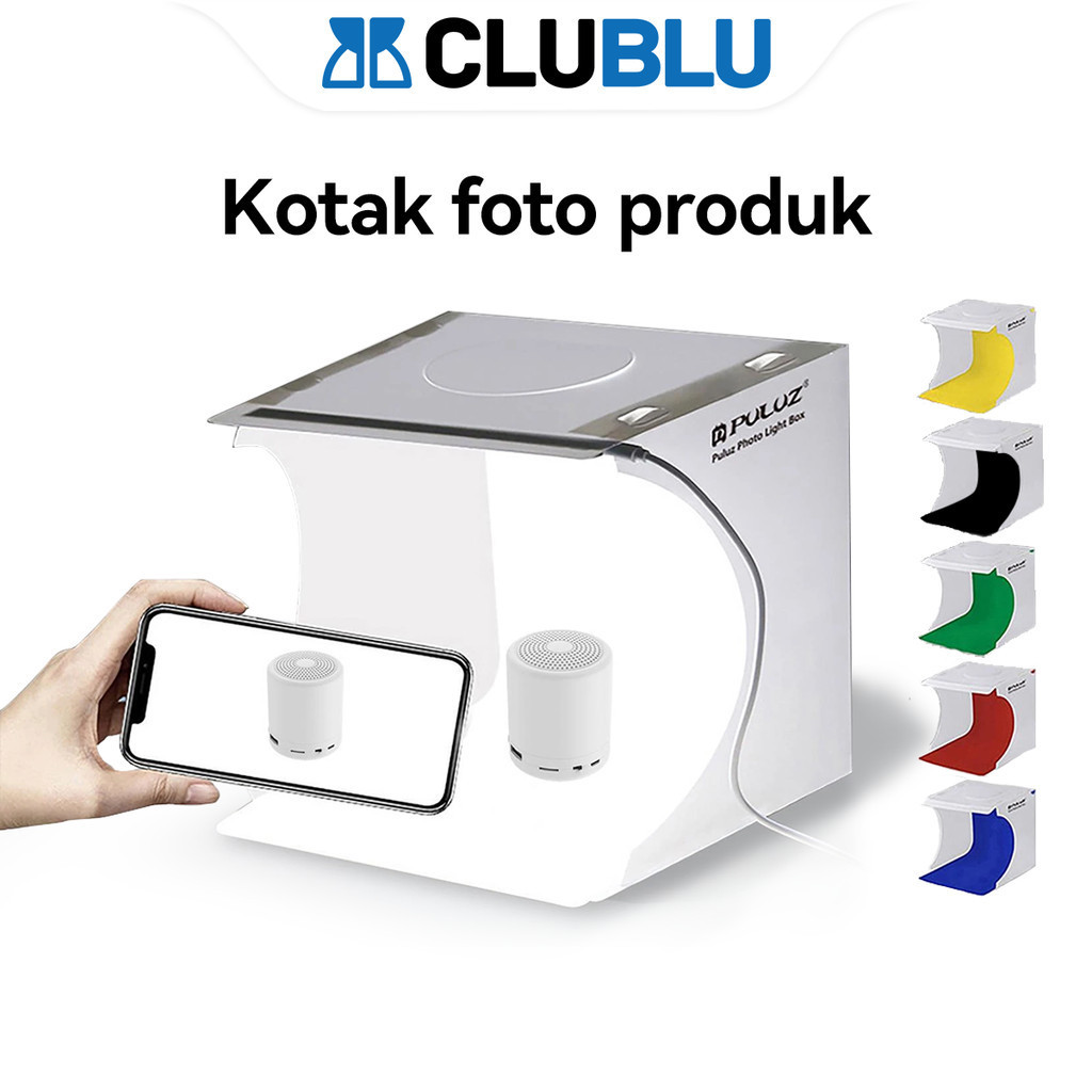 <CLUBLU> Mini Studio Photo Box (24X23X23CM) Foto Produk Background Lampu Led Portable Perlengkapan