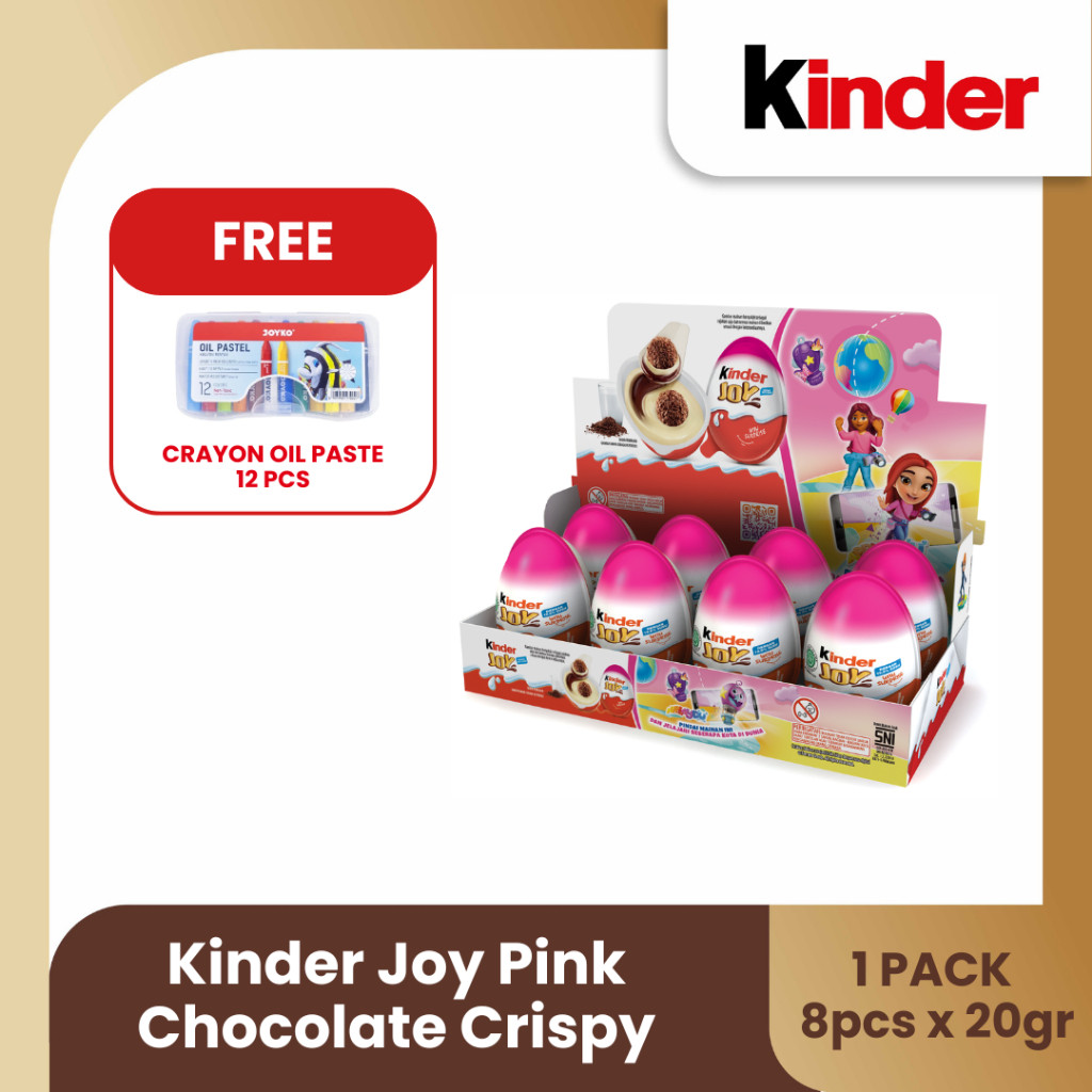 

Kinder Joy Pink Chocolate Crispy 20gr Isi 8pcs