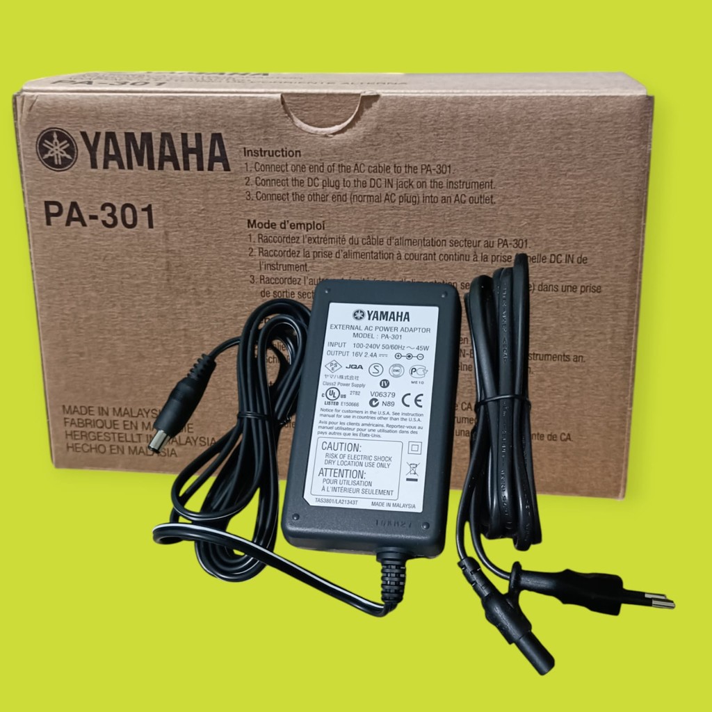 Original Adaptor Keyboard Yamaha PA 301 Cocok Untuk  Psr  1000 1500 2000 2100 3000 Psr S700 S900 S71