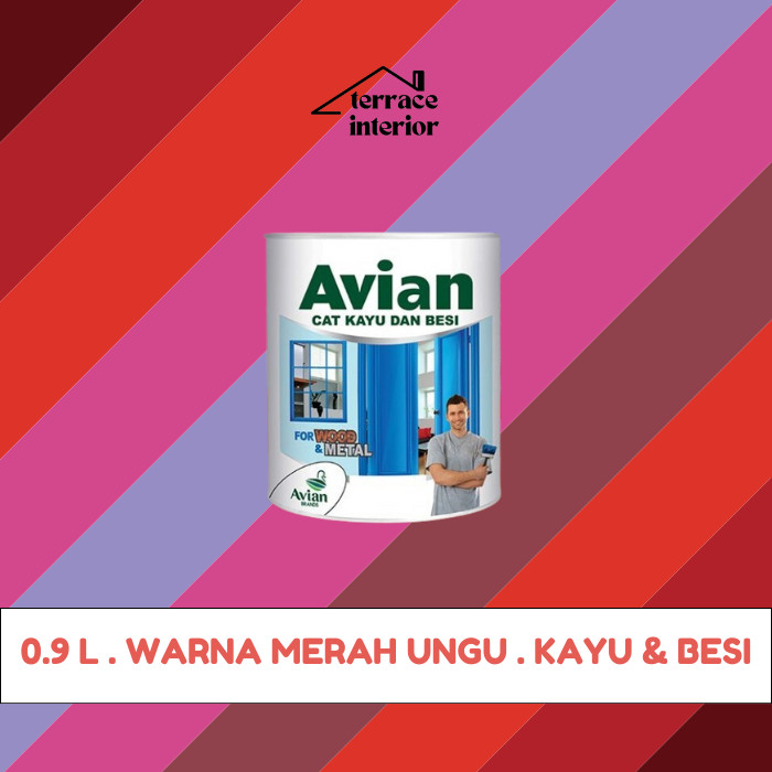Cat Kayu & Besi Avian Warna Merah Ungu 0.9 L