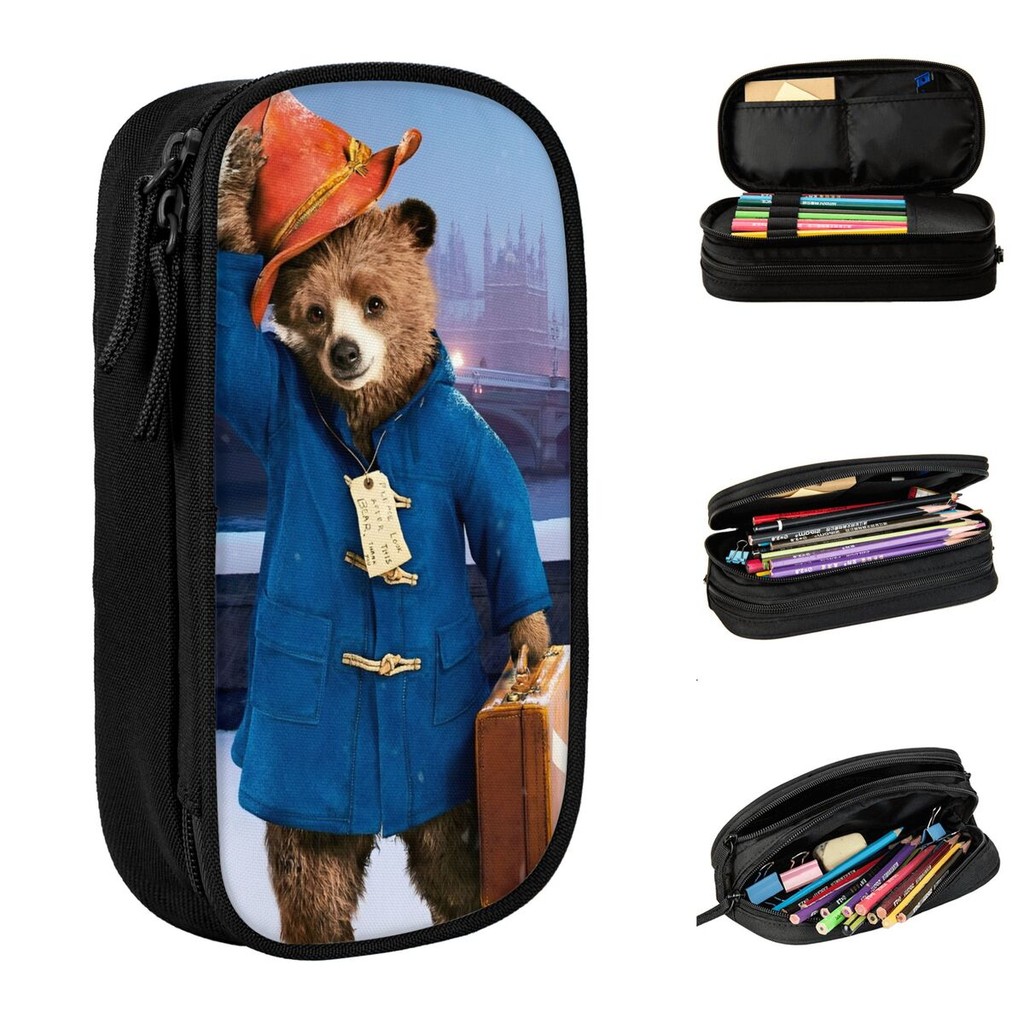 

Britain Paddington Brown Bear Pencil Case Creative Movie Cartoon Pen Holder Bags Big Capacity School Supplies Gift Pencil Box