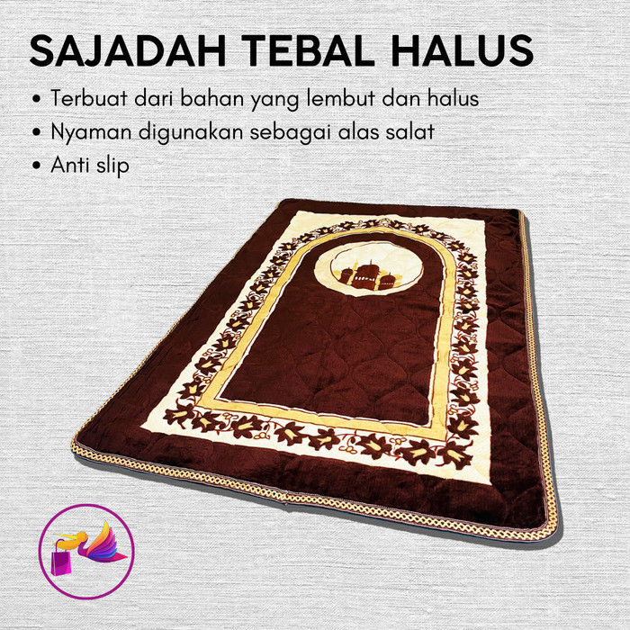 Sajadah Tebal Busa Bulu Empuk Anti Slip Jumbo - Random