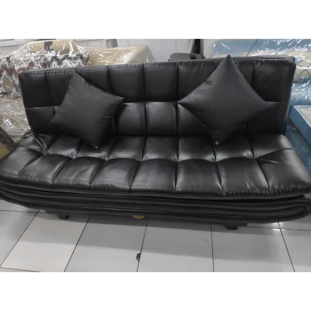 NAPOLY 7090 (SOFA BED)*/Sofabed Bigland 7090 Sofa Bed Minimalis Multifungsi Sofa Tamu Kulit - Hitam 
