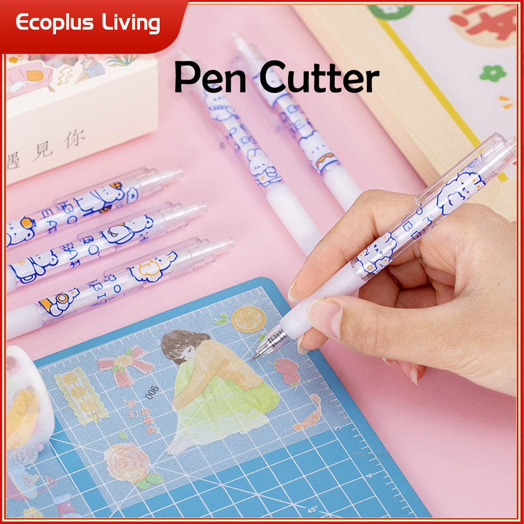 

Alat Pemotong Berbentuk Pulpen Cutter Press On/Off Stationery DIY Office Pen Cuter Praktis