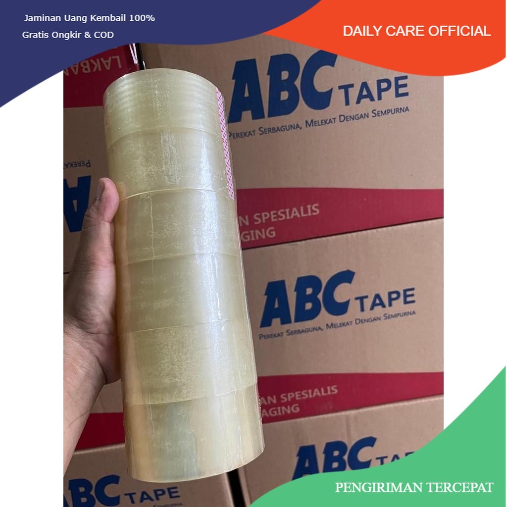 

6 PCS LAKBAN BENING 2 INCH 48MM X 100Y / LAKBAN MURAH KUALITAS ABC TAPE