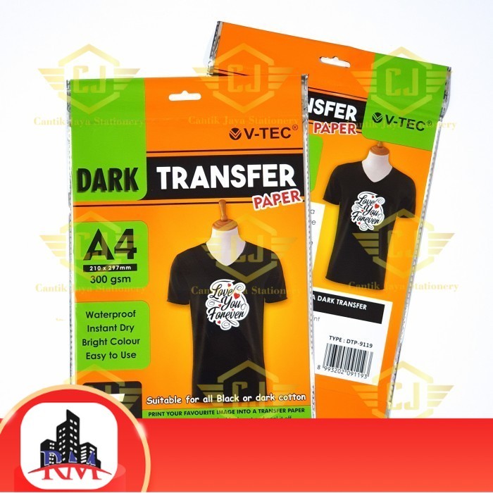 

V-TEC Dark Transfer Paper A4 300 gsm 5 Sheets