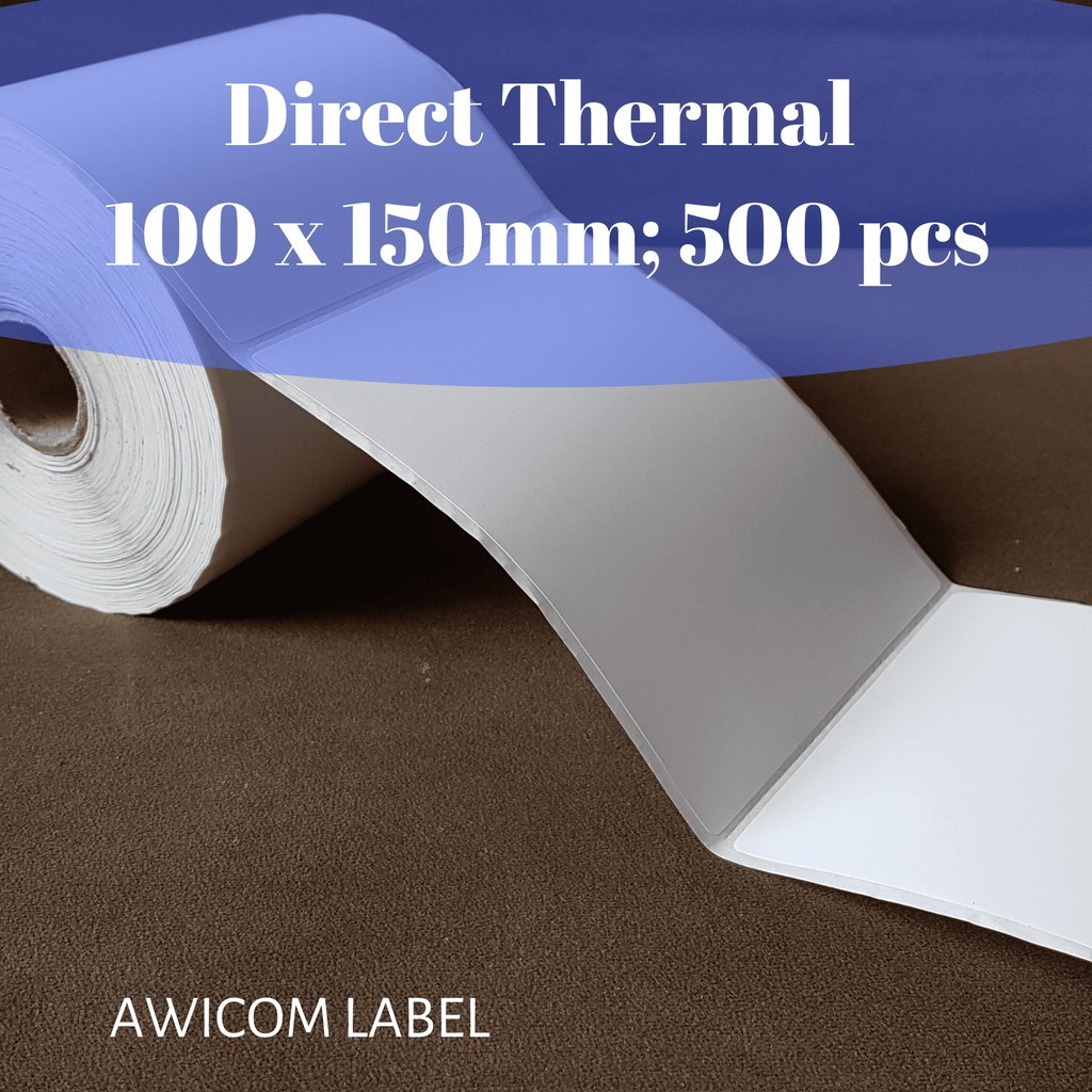 

Label Barcode Direct Thermal 100 X 150 mm 100x150 4x6" isi 500pcs ukuran A6 RJ4