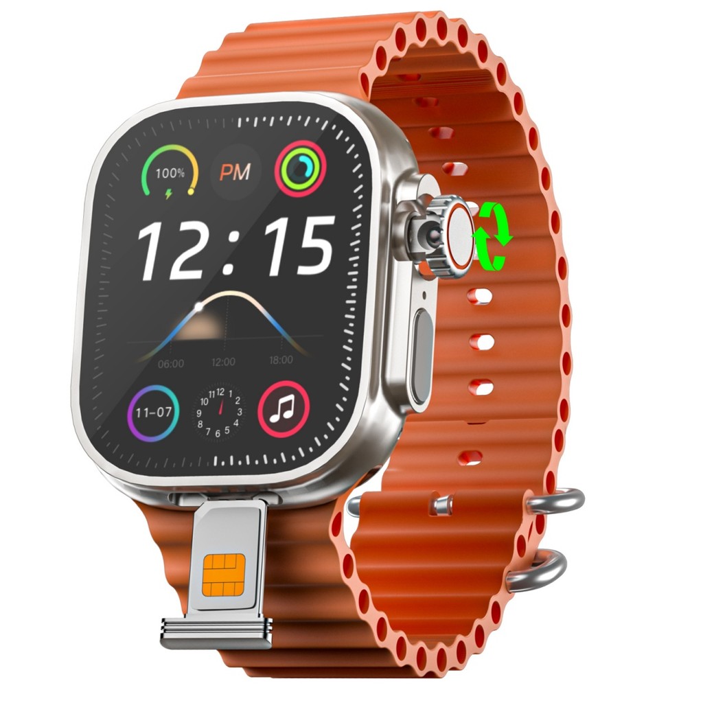 

DW99 S9 Ultra Smart Watch 2.2 inch Smartwatch Updated Android 9.0 448*528 Amoled Screen 180° Rotating Camera App Download 128GB