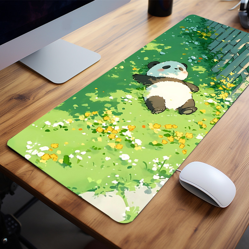 

Cartoon Cute Panda Mouse Pad Large E-sport Desk Pad Natural Rubber Anti-Slip Office Deskpad Gift for Girlfriend Boyfriend Teens