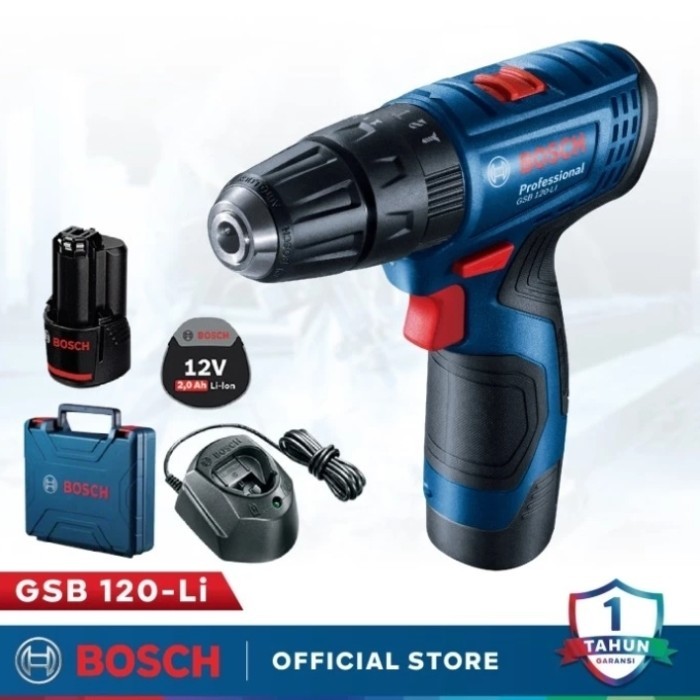 Mesin bor cordless impact drill BOSCH GSB 120 LI bor tembok batere bor drill baterai baterei portabl