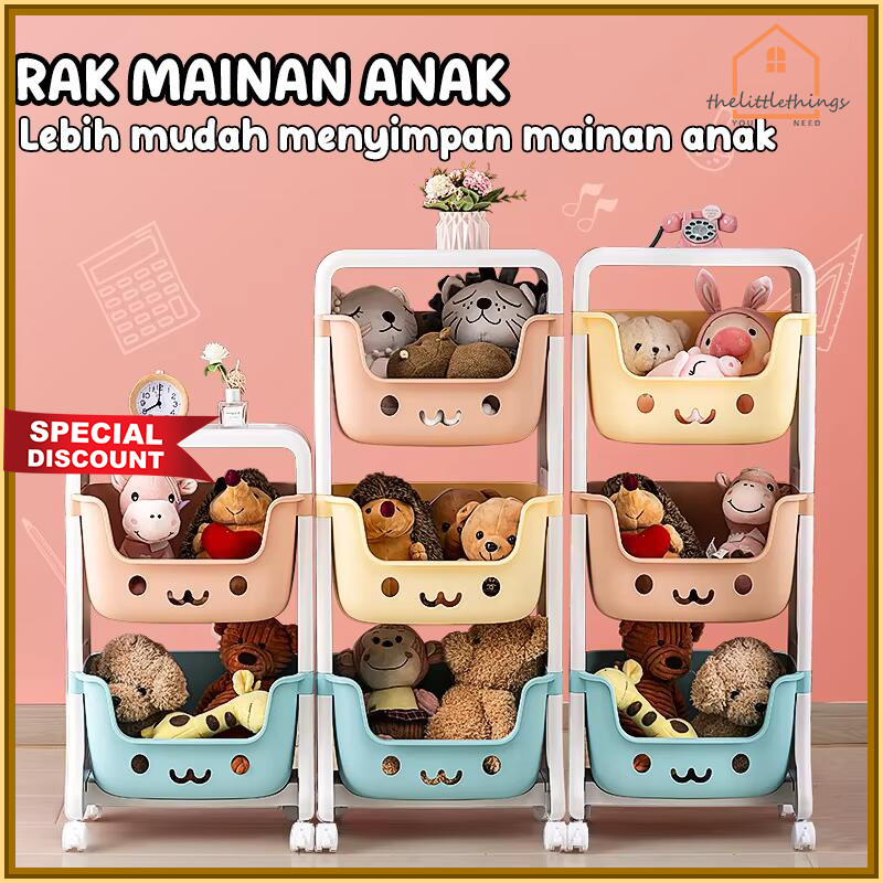 Little Things COD Rak Penyimpanan Mainan / Kotak Penyimpanan Mainan Anak / Rak Mainan Beroda