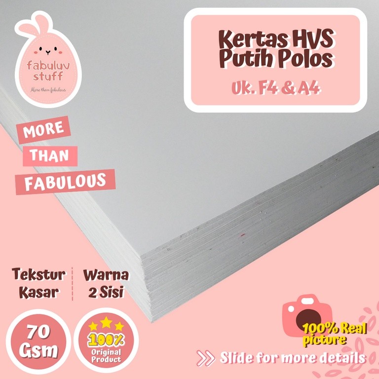 

Kertas HVS Polos 70 gsm A4 F4