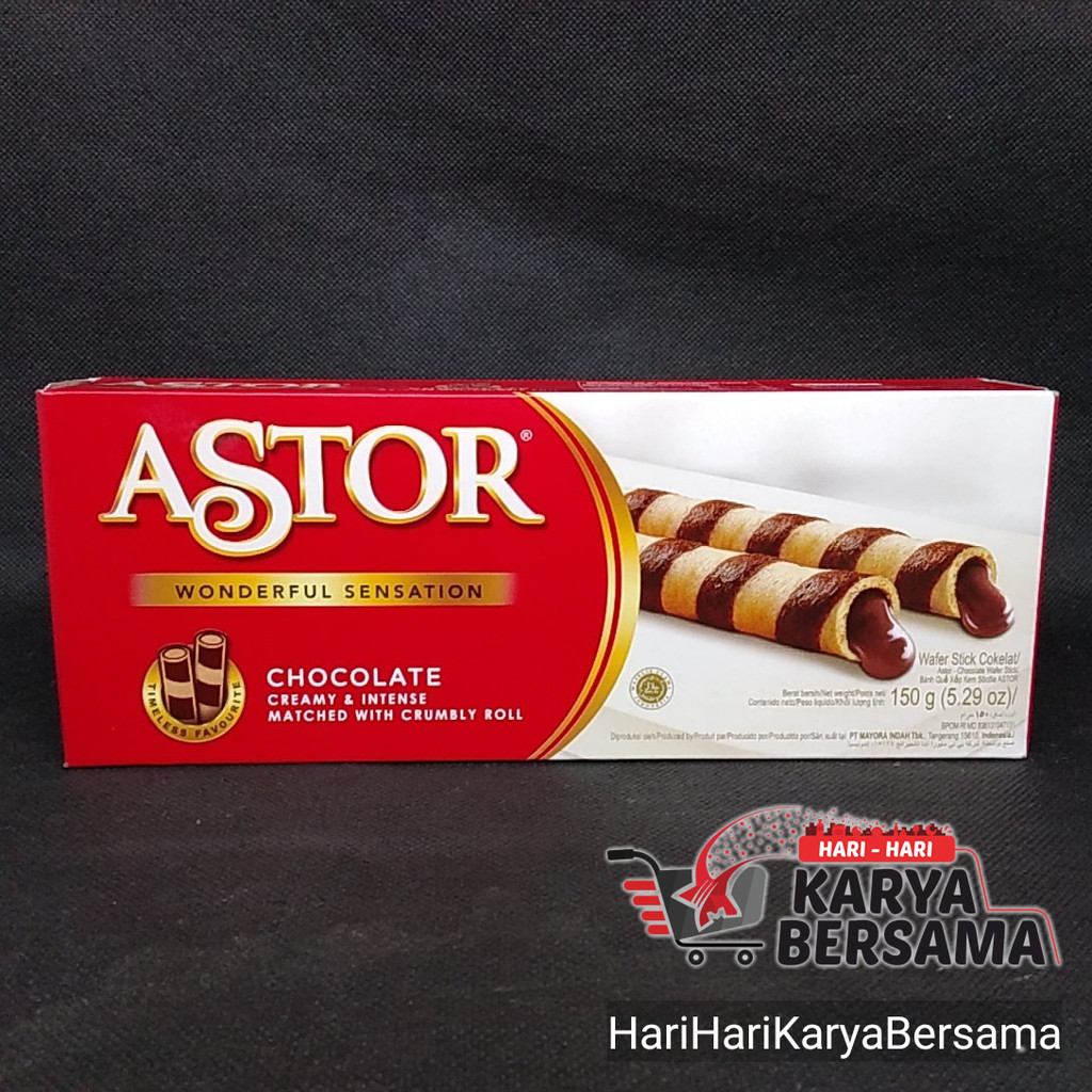 

MAKANAN RINGAN ASTOR WAFER ROLL CHOCOLATE 150GR