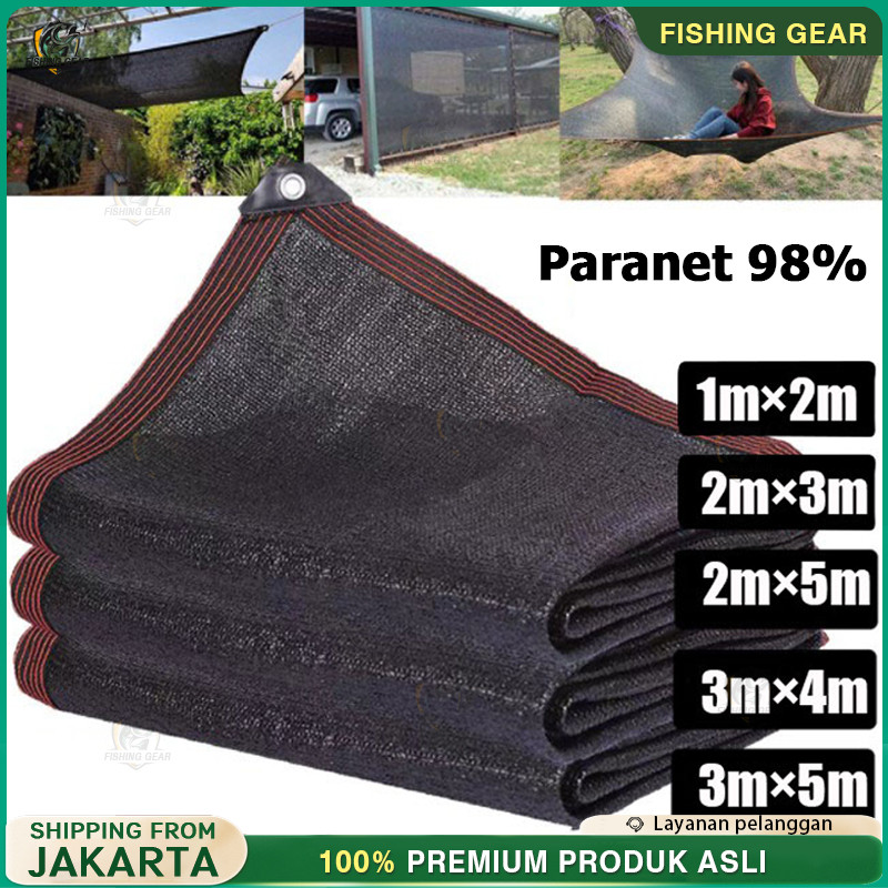 Paranet 95% Lebar 2/3/4 Meter Shading Net Nylon Anti Panas Enkripsi 12-pin Jaring Paranet Pelindung 