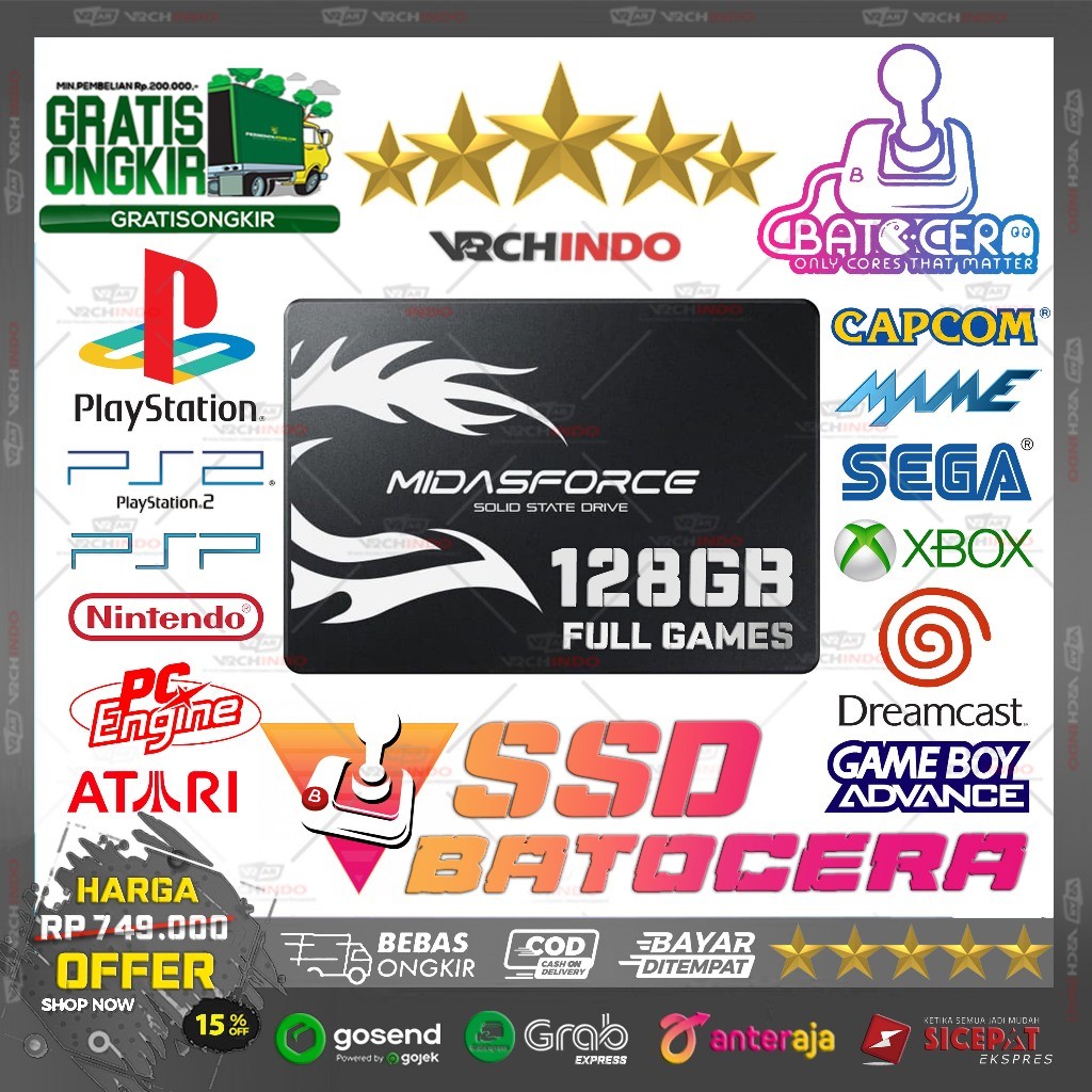 128GB SSD External Game Retrobat / Batocera Emulator Emulator - All in One Games Console Retro Emula