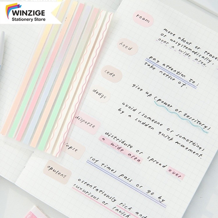 

Winzige Index Mark Penanda Pembatas Highlighter Strip Lucu Transparan Sticky Tab Sticky Notes Aesthetic Alat Tulis Pink School Stuff Stationery Korea