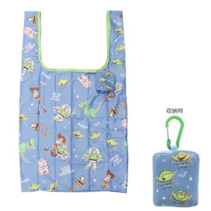Toy Story Buzz Lightyear Rex Alien Woody Ham Slinky Dog Tas Lipat Reusable Bag Eco Bag with Carabine