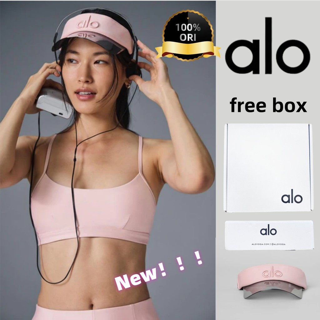 [100% Original] AlO Yoga Solar Visor Pink Topi Olahraga alo VISOR YOGA HAT