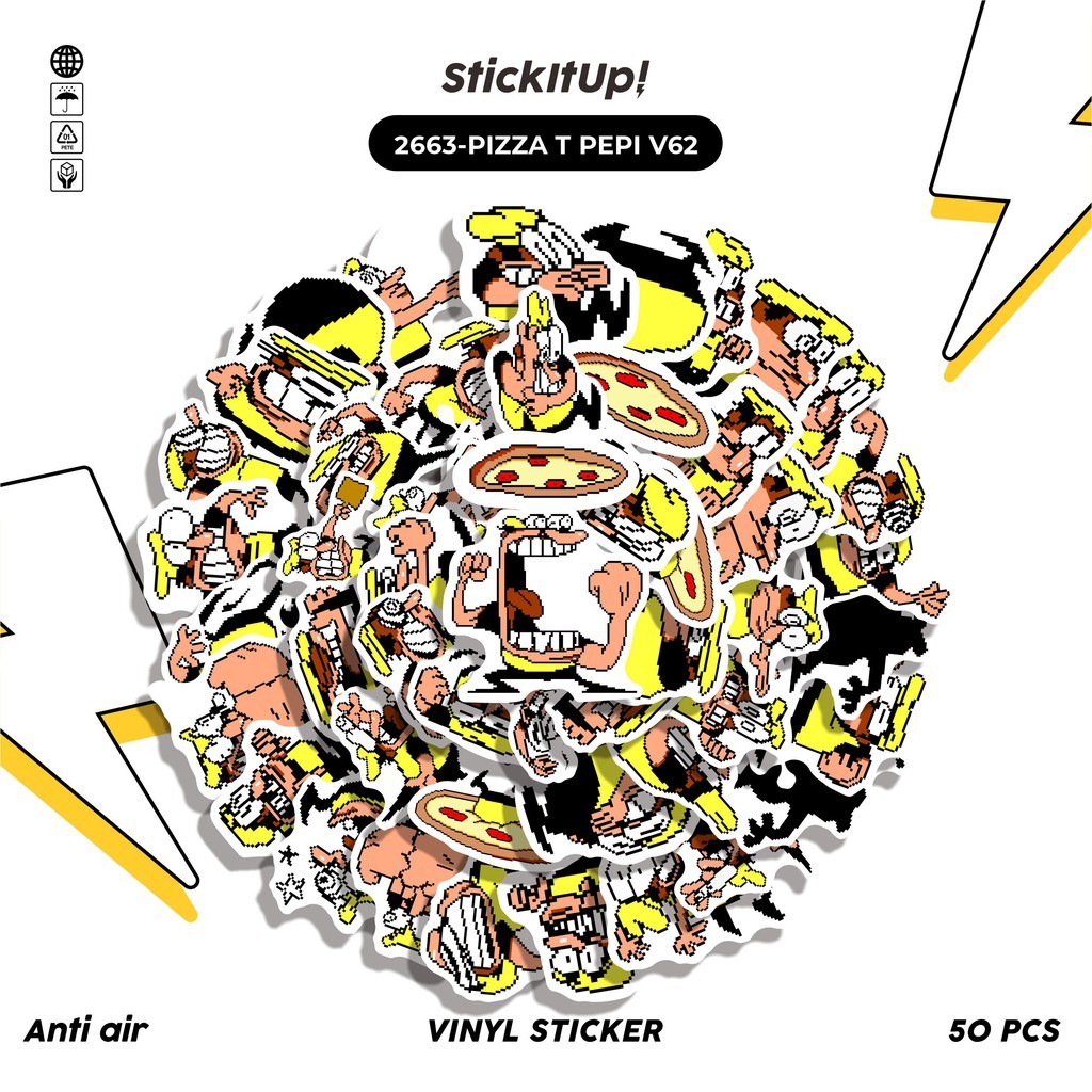 

COD✨ 50 Pcs Stiker PIZZA T PEPI V62 Lucu Anti Air Untuk Dekorasi Notebook Sepeda Skateboard Handphone DIY