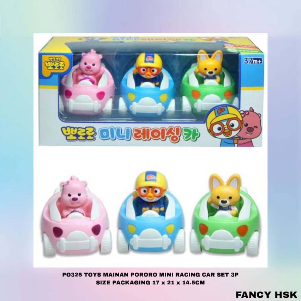 KOREA TOYS MAINAN PORORO MINI RACING CAR SET 3P PO325