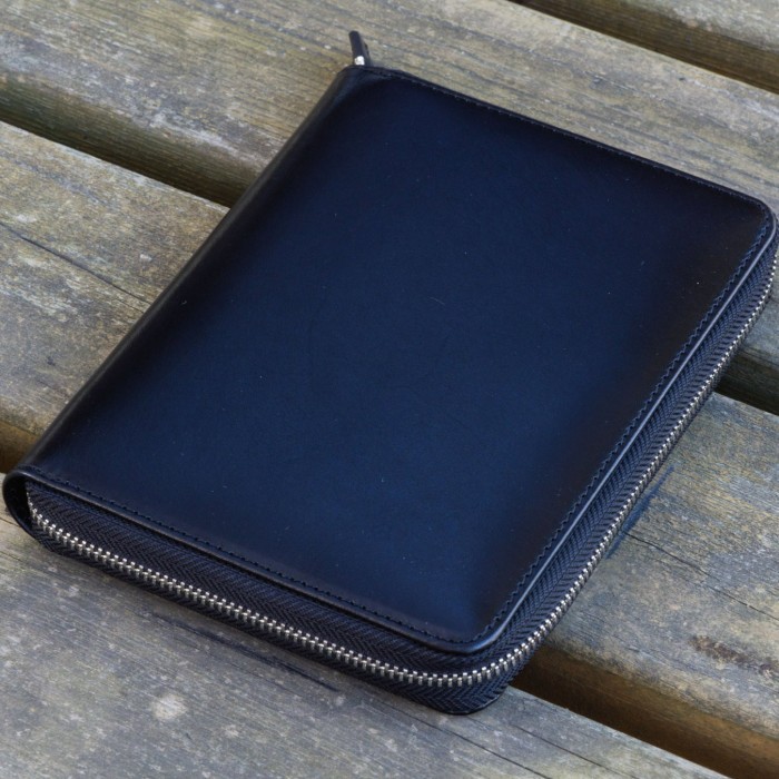 

[Premium]BEST GALEN LEATHER Leather Zippered 5 Slots Pen Case - Black