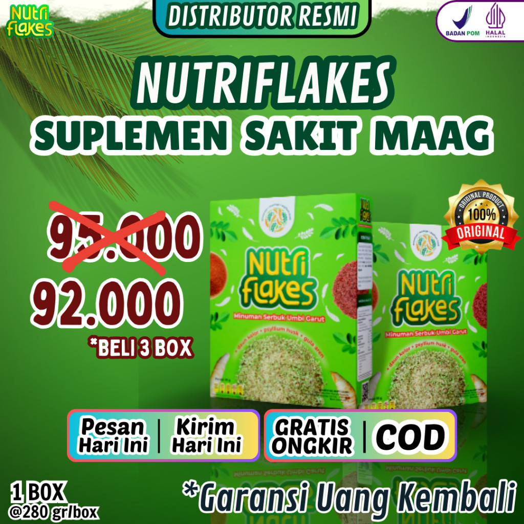 

Terlaris Nutriflakes 280 gr Sereal Umbi Garut Obat Maag Mag Asam Lambung Herd Melapisi Luka Lambung Mengatasi Masalah Pencernaan oke