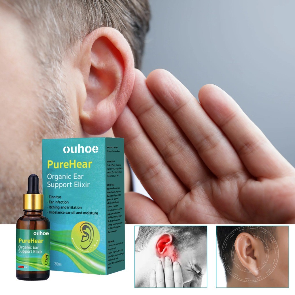 OUHOE Tetes Telinga Tinnitu 30ml Obat Tetes Telinga Berair Minyak Telinga Obat Tetes Kotoran Telinga