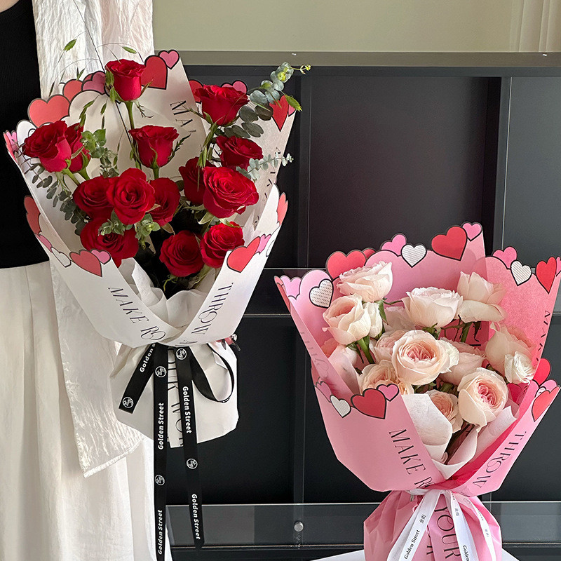 

Heart Three-dimensional Love Wrapping Kraft Paper Rose Flower Bouquet Wrapped in Flower Paper Handmade Floral Paper Material