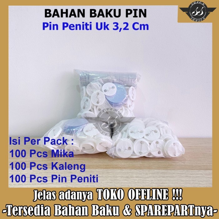 Bahan Baku Pin 44mm Gantungan Kunci - Pin Peniti 32