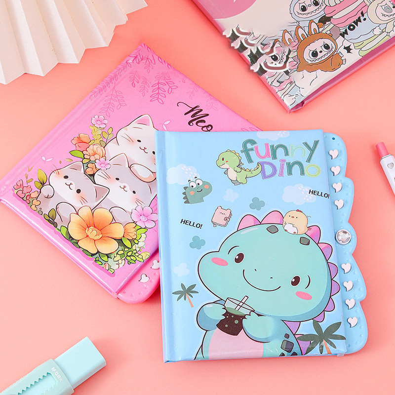 

TERFAVORIT! BUKU CATATAN MINI / BUKU DIARY MINI / THE SECRET DIARY YANG DAPAT DIKUNCI MOTIF KARTUN