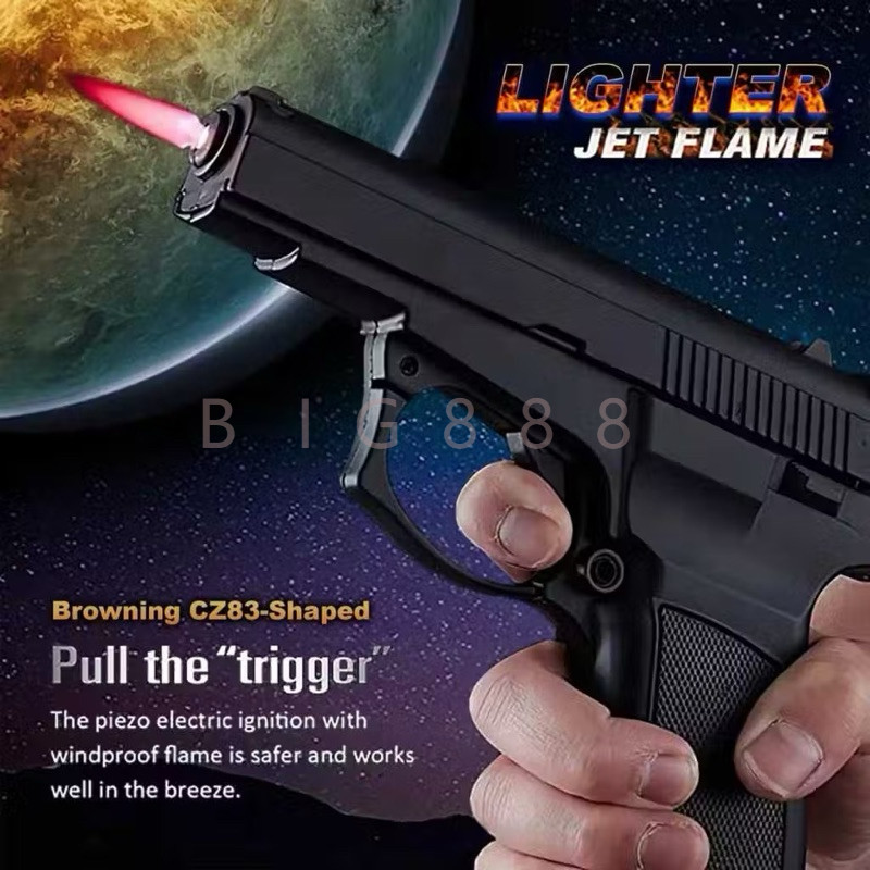SQ-1102 Korek Api Model Pistol  Full Besi Korek Gas Pistol Makarov Bisa Di Isi Ulang(BISA COD)