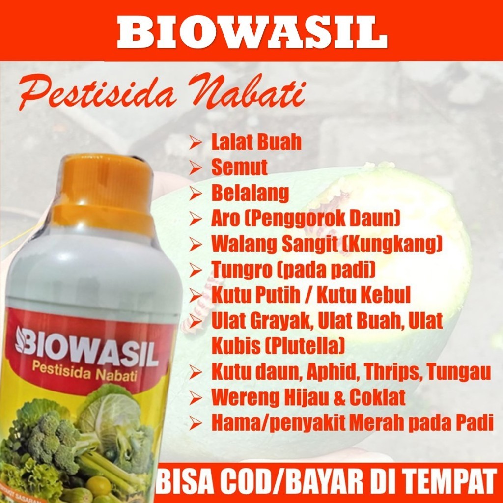 PROMO Obat Semprot Hama Semua Jenis Tanaman, Hama Belalang, Kutu, Ulat, Merah Padi BIOWASIL 500 ml