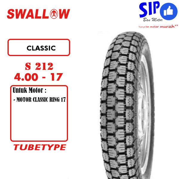 Ban Swallow Classic Wiro S-212 400/ 4.00 ring 17 untuk motor kawasaki w175 XSR dll
