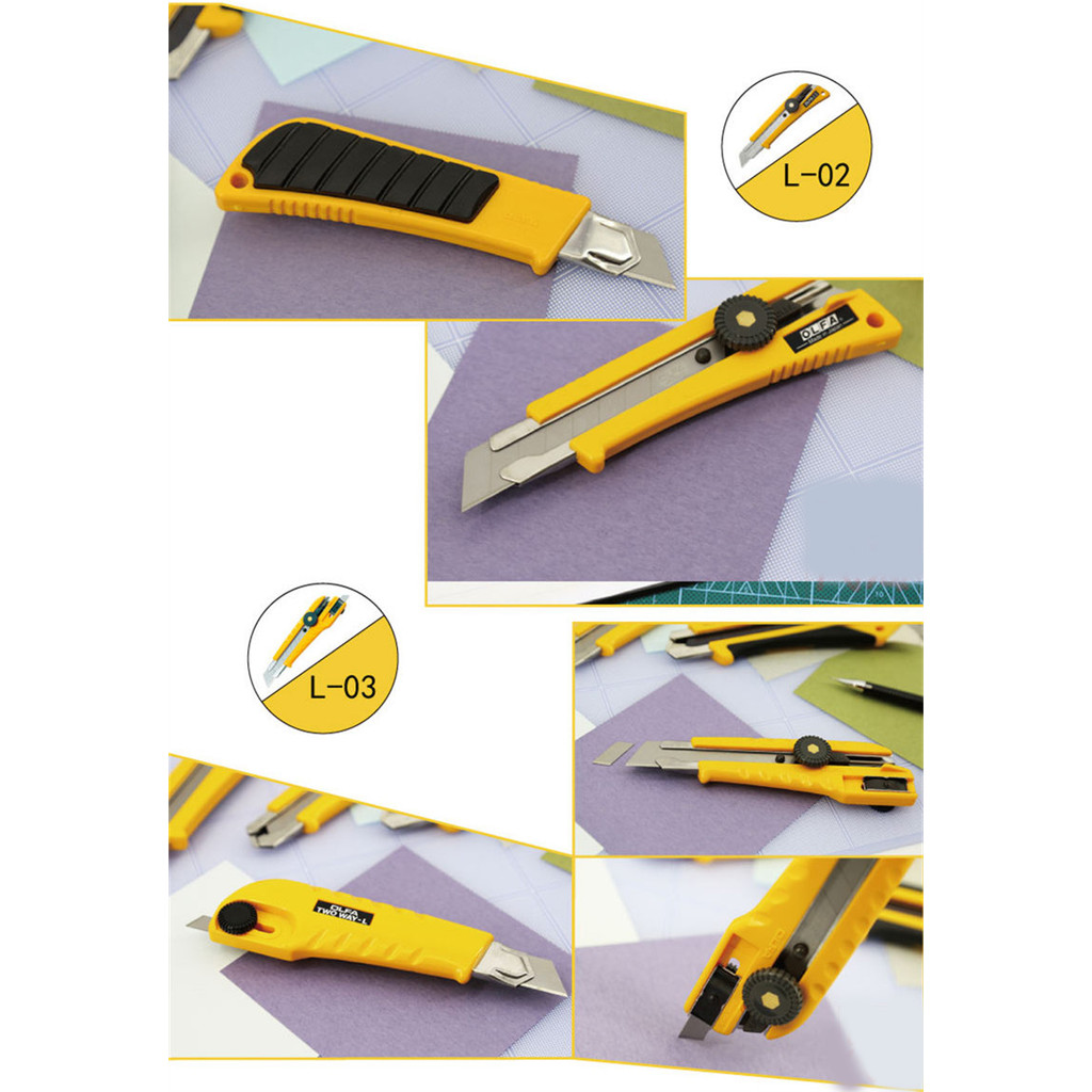 

Original Japanese OLFA L-5 multifunctional utility knife 18mm heavy-duty cutting knife L-1 knob lock stationery knife L-2 rubber + ABS anti-slip handle L-7 SK2 sharp alloy steel 18MM blade