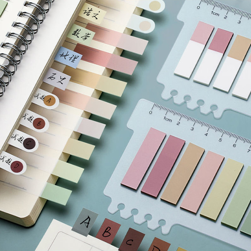 

Retro Morandi Markers Paper Index Notepad Bookmark Stickers Memo Pad Sticky Notes Paper School Supplies Kawaii Stationery