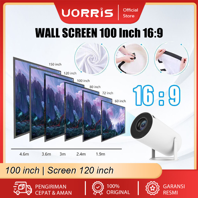 UORRIS Elastic Screen 100 inch | Screen 120 inch