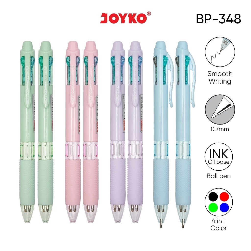 

Pulpen Joyko Quaco 4 0.7mm - BP-348 Quaco 4