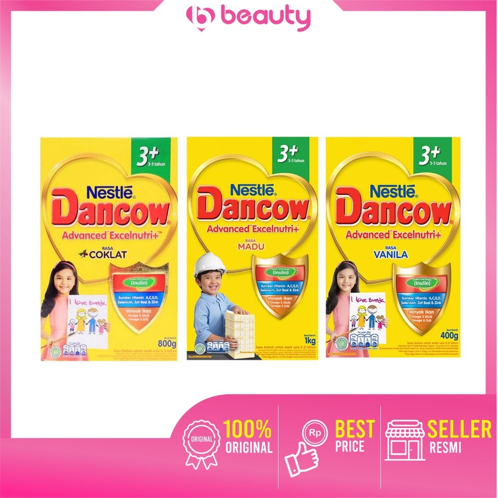 ❤ BEAUTY ❤ Nestle Dancow 3+ 5+ Vanila, Madu, Coklat 3-5 Tahun 400 / 800 gr - Nutritods Susu Pertumbu