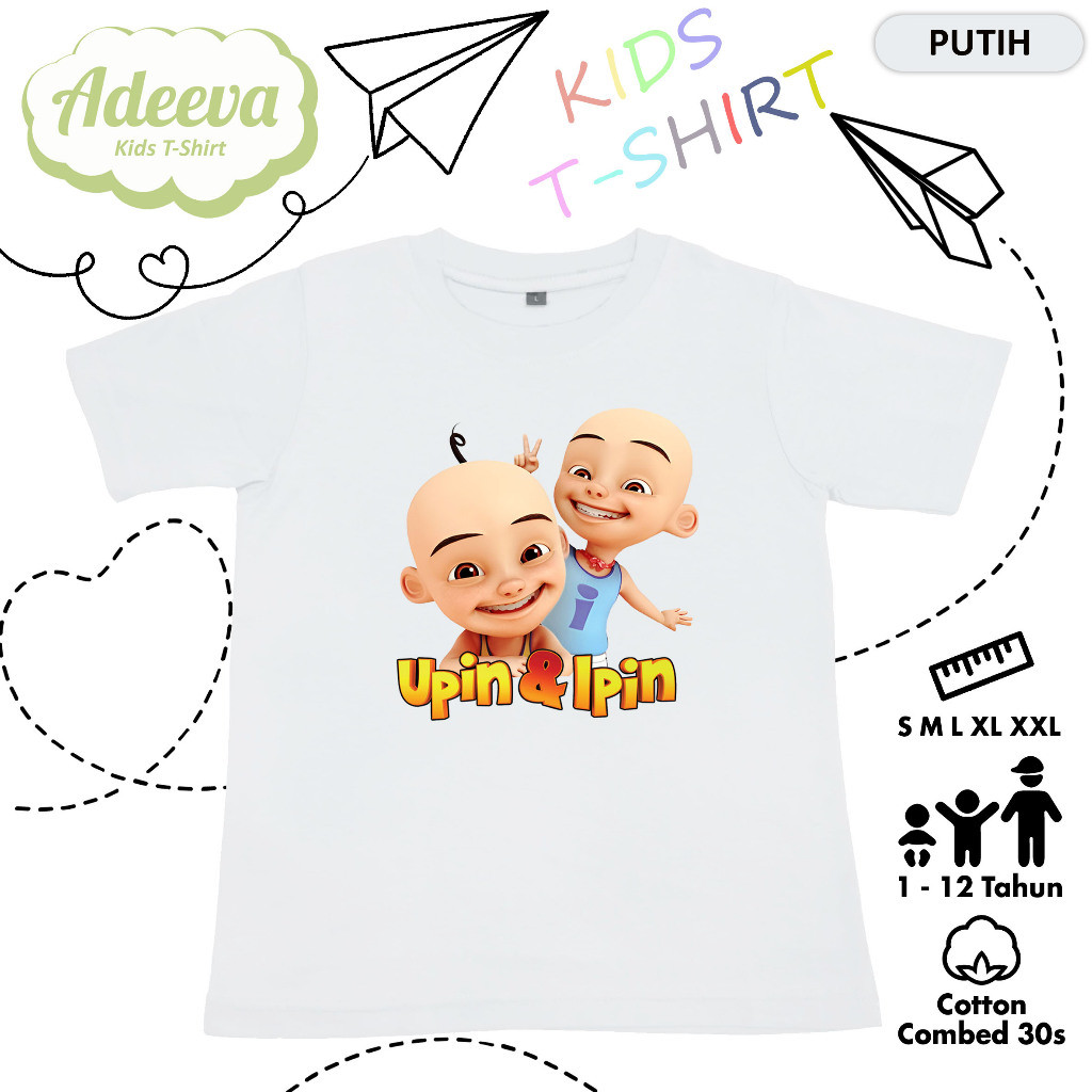 Kaos Anak Karakter Upin Ipin Usia 1-12 Tahun Baju Anak Karakter Upin Ipin Laki-Laki dan Perempuan