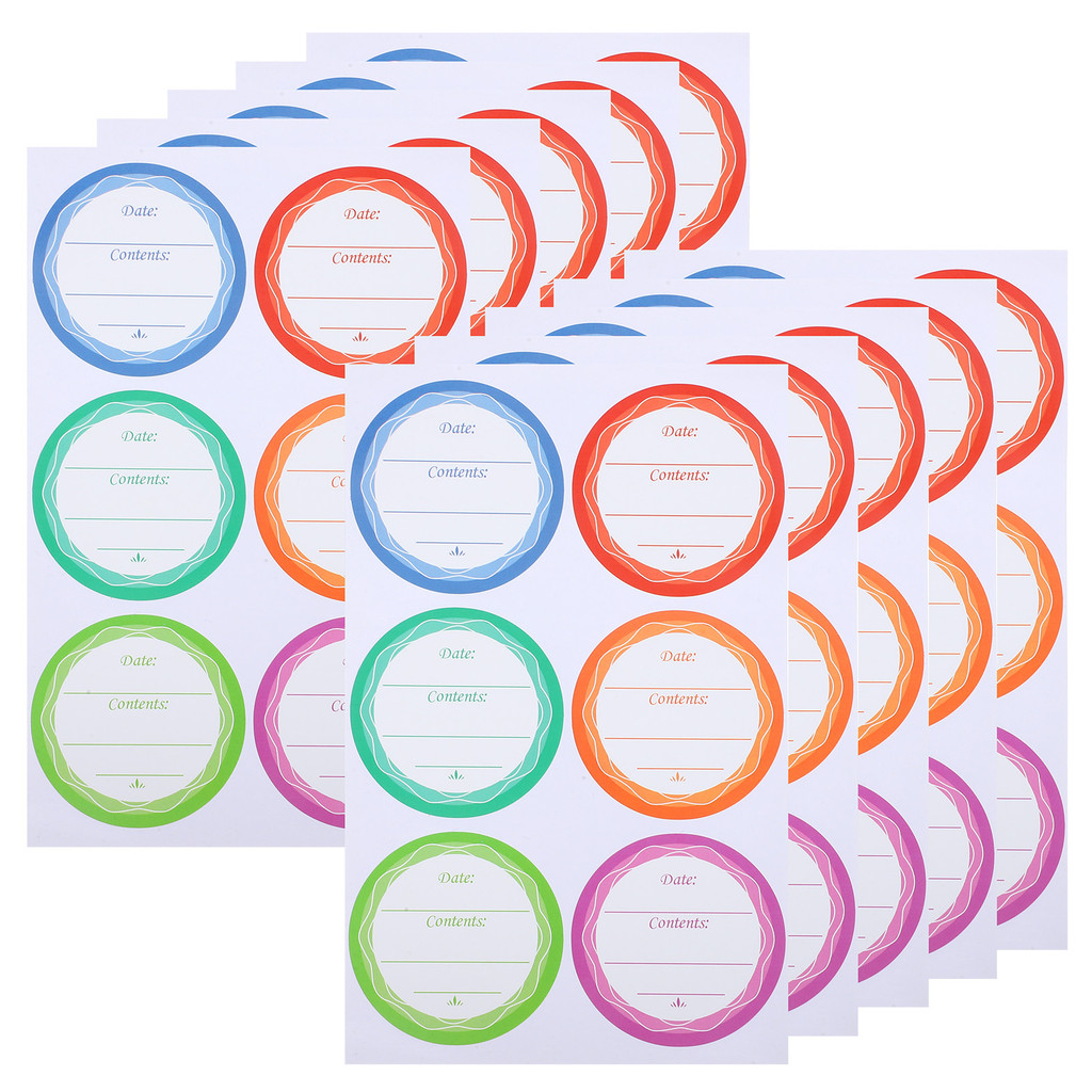 

10 Sheets Waterproof Labels Glass Bottle Sticker Stickers Removable Can Mini Labeling Jar for Containers