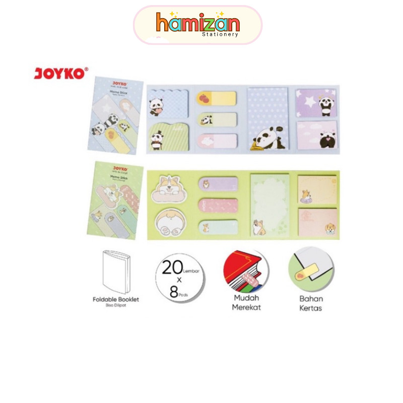 

Index Mark dan Memo Stick Set / Sticky Note / Pembatas Stiker / Penanda Buku bahan kertas fancy karakter lucu MMS-34 Joyko Murah Berkualitas