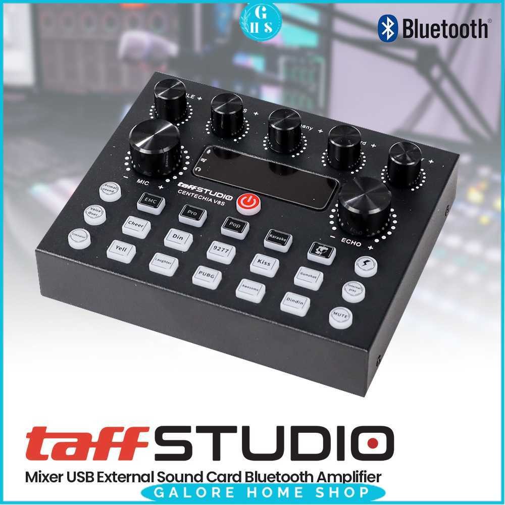 TaffSTUDIO Mixer USB External Sound Card Bluetooth Amplifier - V8S