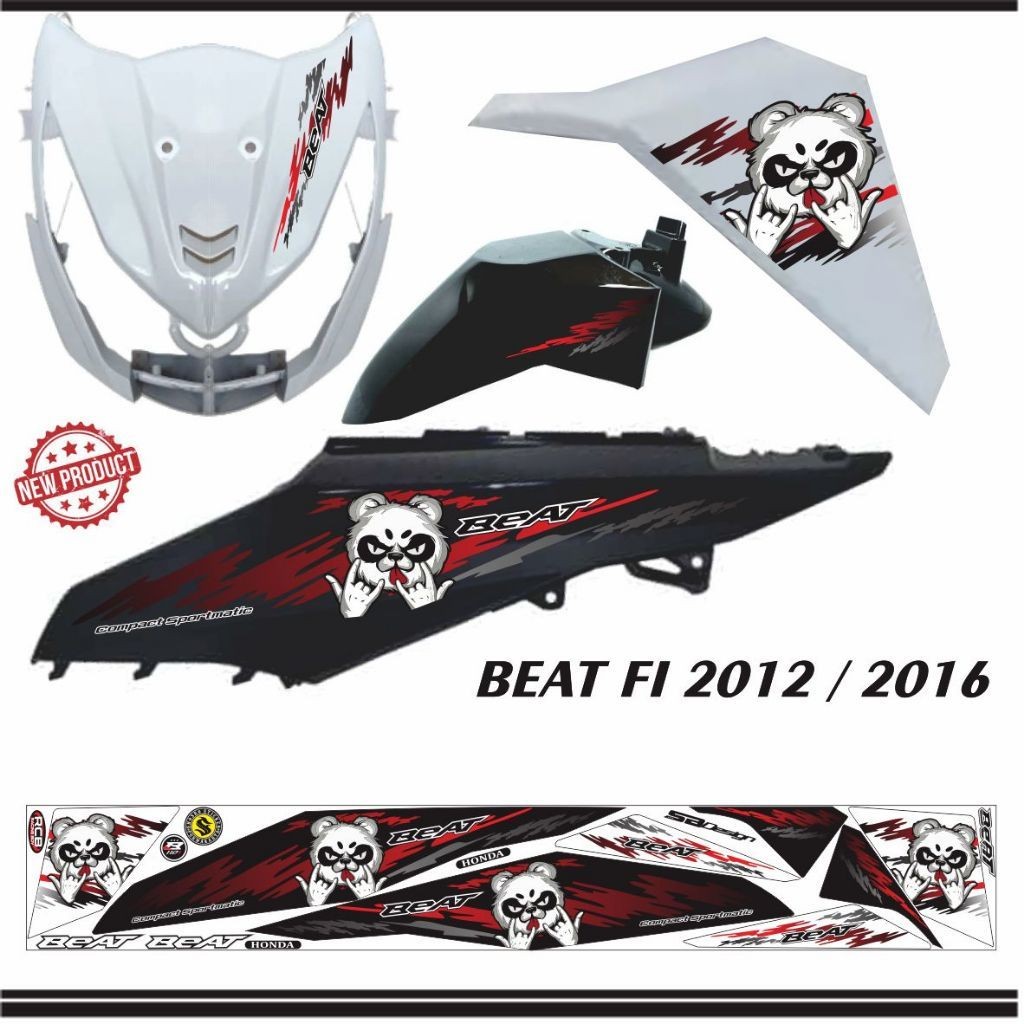 LIS STIKER MOTOR STIKER MOTOR STRIPING BEAT FI MOTIF PANDA KEREN