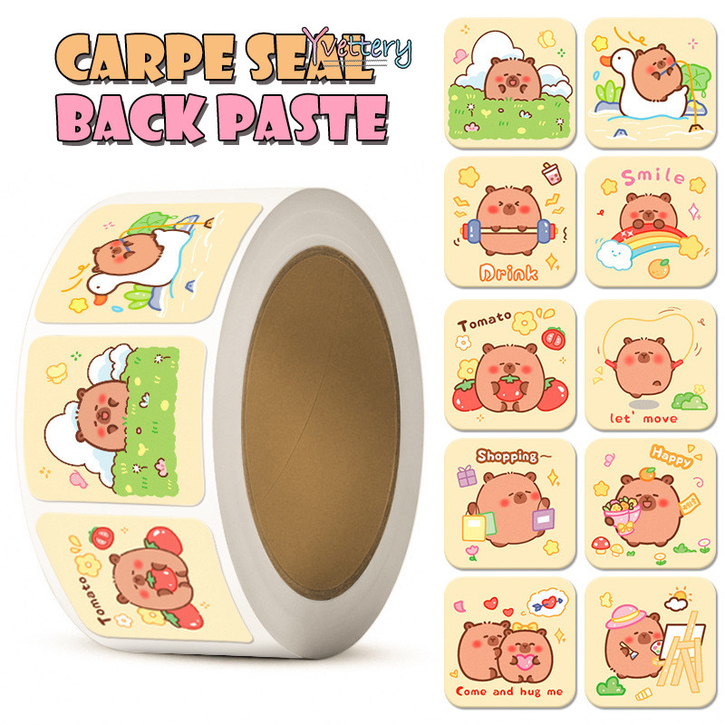 

COD Stiker Penyegelan Kapi Bara Yang Lucu Label Kartun Stiker Label Dekoratif Gulungan Stiker-yy
